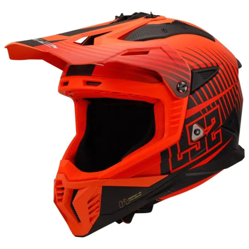 Шолом LS2 MX708 Fast 2 Duck Matt Hi-Vis Orange Red
